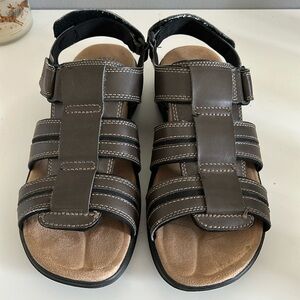 Dockers Searose Men's Brown Fisherman Sandals Sz 12M Comfort Memory Foam